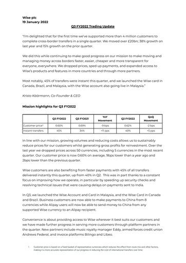 Thumbnail Wise PLC
 Quarterly Report 2022-q3