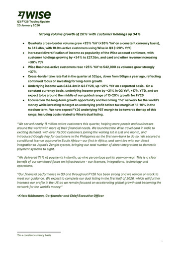 Thumbnail Wise PLC
 Quarterly Report 2026-q3