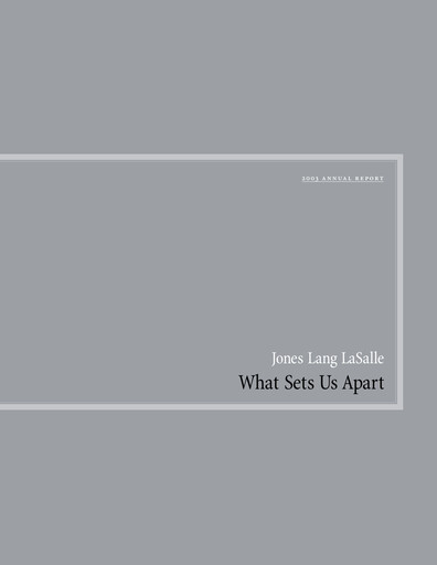 Thumbnail Jones Lang LaSalle Annual Report 2003