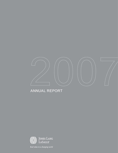 Thumbnail Jones Lang LaSalle Annual Report 2007