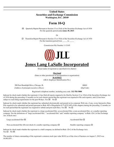 Thumbnail Jones Lang LaSalle Quarterly Report 2015-q2