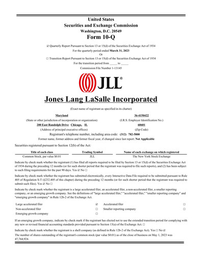 Thumbnail Jones Lang LaSalle Quarterly Report 2023-q1