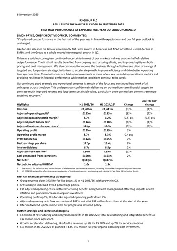 Thumbnail RS Group Half-year Report 2025-h1