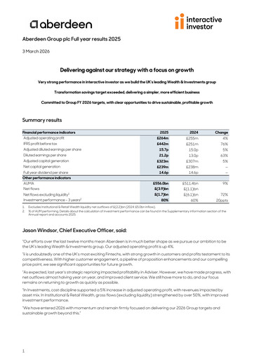 Thumbnail abrdn Financial Report 2025
