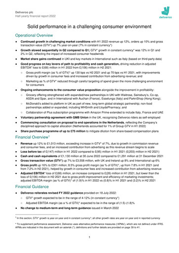 Thumbnail Deliveroo Half-year Report 2022-h1