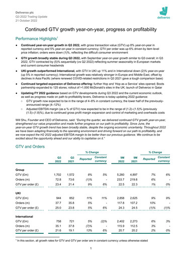 Thumbnail Deliveroo Quarterly Report 2022-q3
