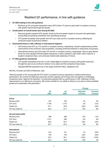 Thumbnail Deliveroo Quarterly Report 2023-q1