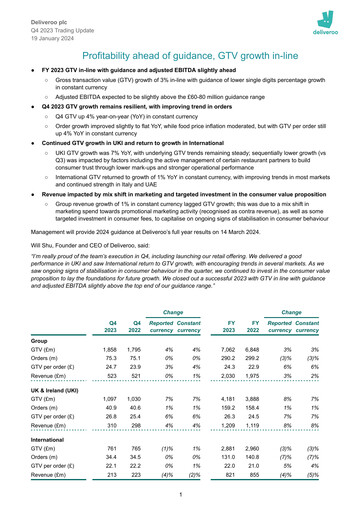 Thumbnail Deliveroo Quarterly Report 2023-q4