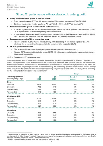 Thumbnail Deliveroo Quarterly Report 2025-q1