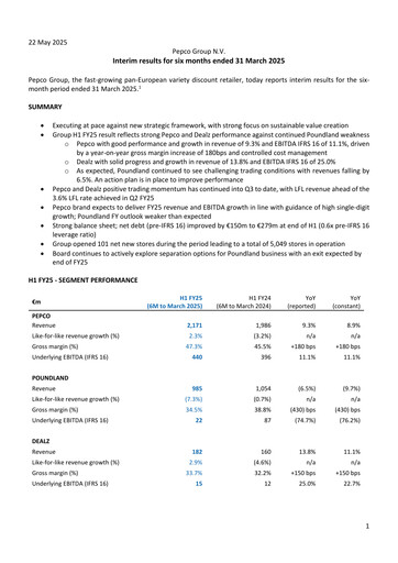 Thumbnail Pepco Group Half-year Report 2025-h1