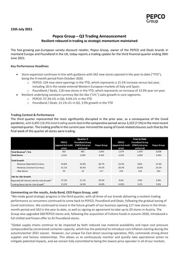 Thumbnail Pepco Group Quarterly Report 2021-q3
