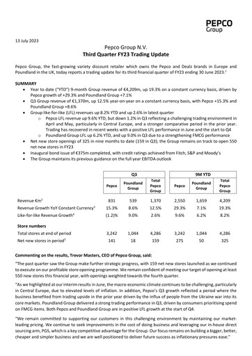 Thumbnail Pepco Group Quarterly Report 2023-q3