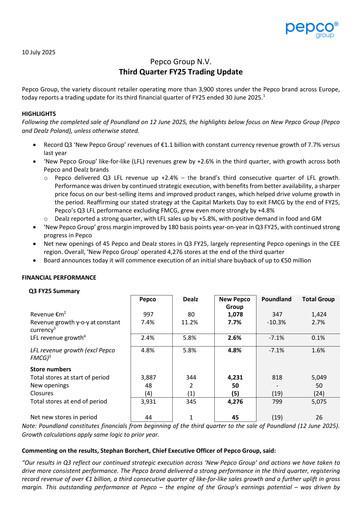 Thumbnail Pepco Group Quarterly Report 2025-q3