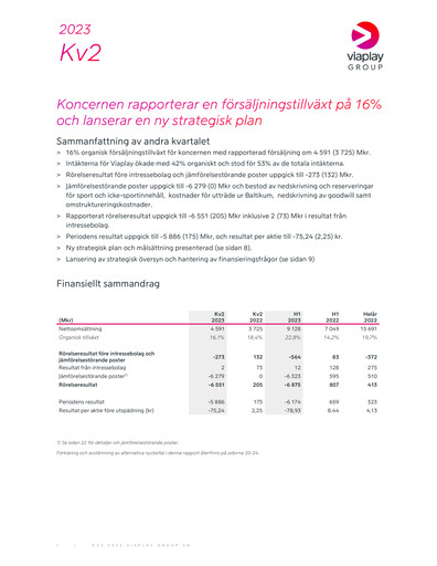 Thumbnail Viaplay Group Quarterly Report 2023-q2