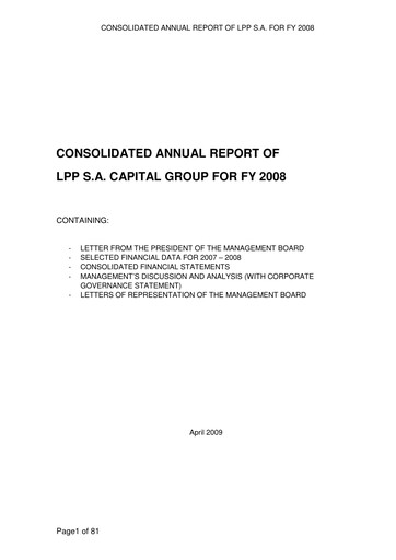 Vorschaubild LPP SA Jahresbericht 2008