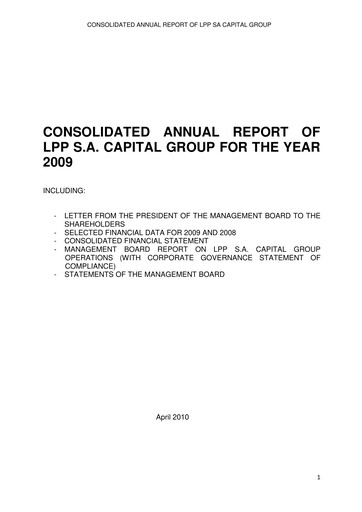 Vorschaubild LPP SA Jahresbericht 2009