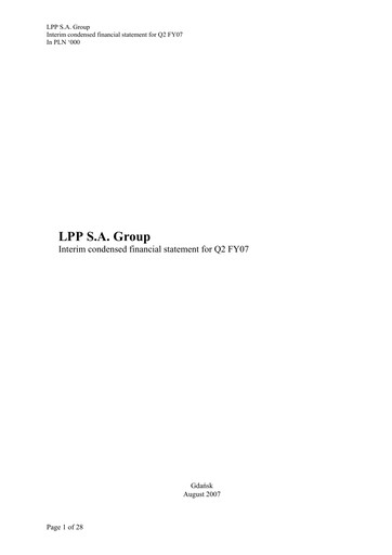 Vorschaubild LPP SA Finanzmitteilung 2007-h1