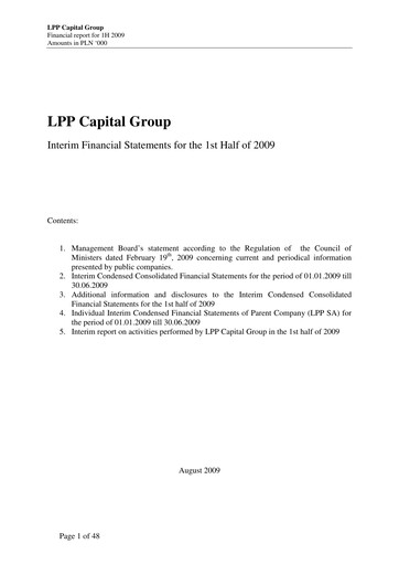 Vorschaubild LPP SA Finanzmitteilung 2009-h1