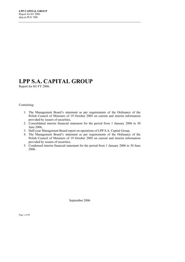 Vorschaubild LPP SA Halbjahresbericht 2006-h1