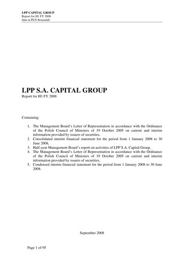 Vorschaubild LPP SA Halbjahresbericht 2008-h1