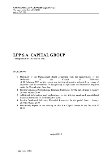 Vorschaubild LPP SA Halbjahresbericht 2010-h1