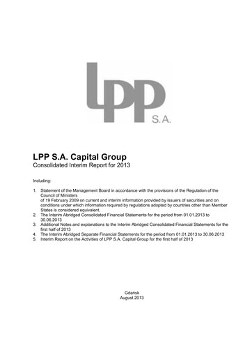 Vorschaubild LPP SA Halbjahresbericht 2013-h1