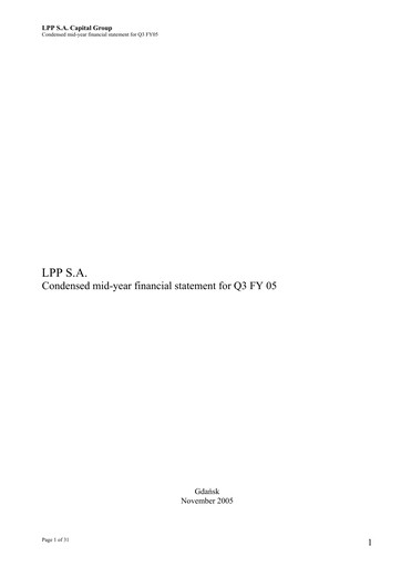 Thumbnail LPP SA Quarterly Report 2005-q3