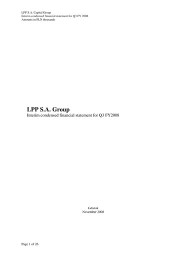 Thumbnail LPP SA Quarterly Report 2008-q3