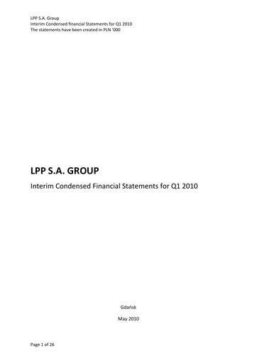 Thumbnail LPP SA Quarterly Report 2010-q1