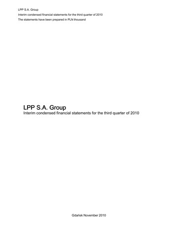 Thumbnail LPP SA Quarterly Report 2010-q3
