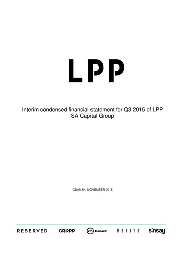 Thumbnail LPP SA Quarterly Report 2015-q3