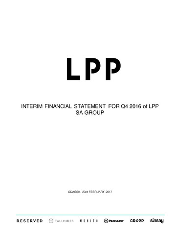 Thumbnail LPP SA Quarterly Report 2016-q4
