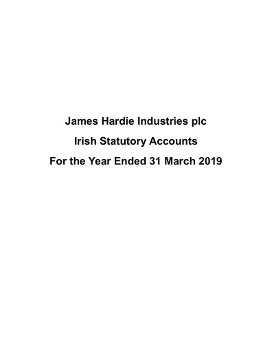 Thumbnail James Hardie Industries
 Financial Statement fy2019