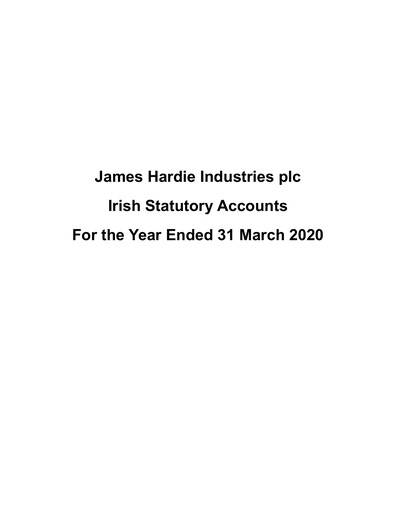 Thumbnail James Hardie Industries
 Financial Statement fy2020