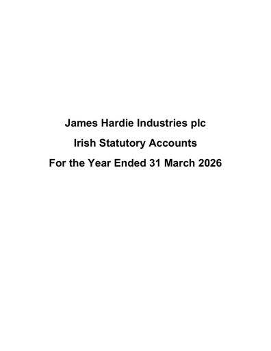 Thumbnail James Hardie Industries
 Financial Statement fy2026