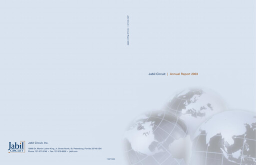 Thumbnail Jabil Annual Report 2003