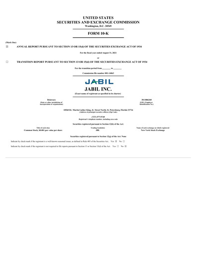 Thumbnail Jabil Annual Report 2021