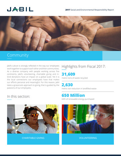 Thumbnail Jabil Sustainability Report 2017