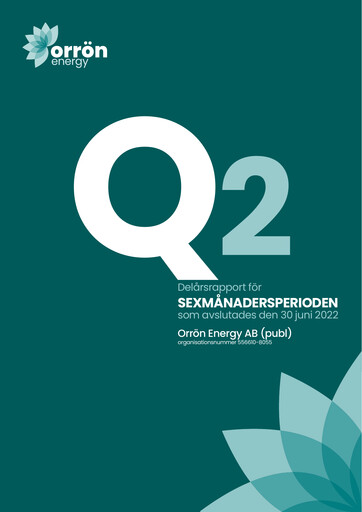 Miniature Orrön Energy Rapport semestriel 2022-h1