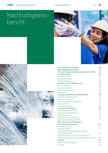 Thumbnail Georg Fischer Sustainability Report 2023