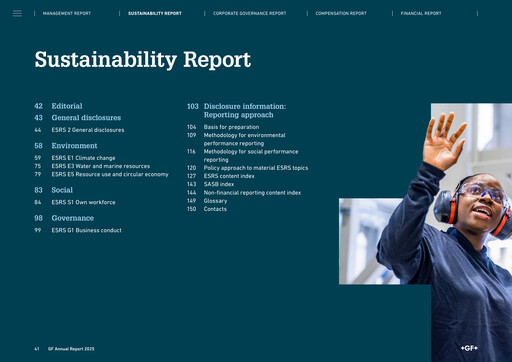 Thumbnail Georg Fischer Sustainability Report 2025