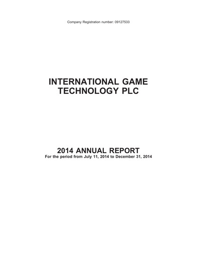 Thumbnail International Game Technology Annual Report 2014