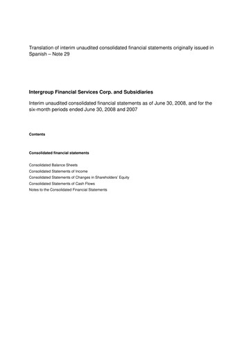 Vorschaubild Intercorp Financial Services Finanzmitteilung 2008-h1