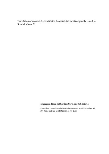 Vorschaubild Intercorp Financial Services Finanzmitteilung 2010