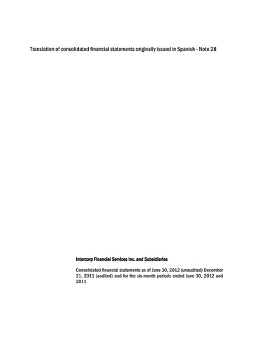 Vorschaubild Intercorp Financial Services Finanzmitteilung 2012-h1