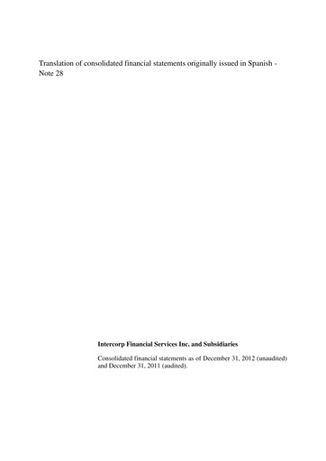 Vorschaubild Intercorp Financial Services Finanzmitteilung 2012