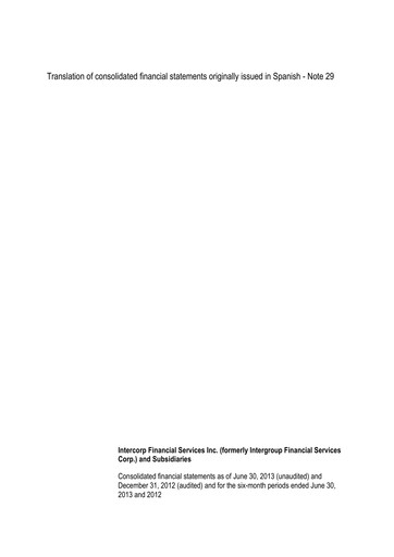 Vorschaubild Intercorp Financial Services Finanzmitteilung 2013-h1