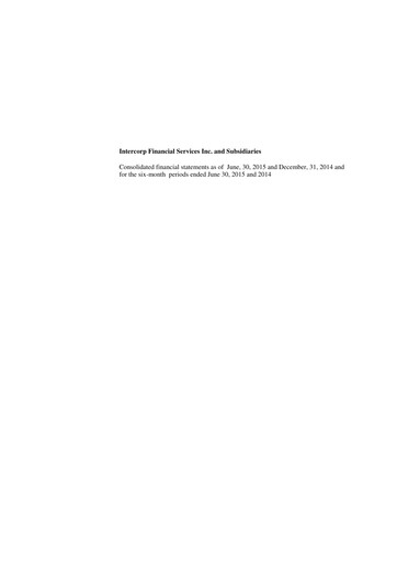 Vorschaubild Intercorp Financial Services Finanzmitteilung 2015-h1