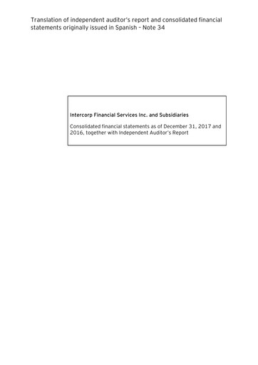 Vorschaubild Intercorp Financial Services Finanzmitteilung 2017