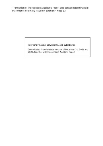 Vorschaubild Intercorp Financial Services Finanzmitteilung 2021